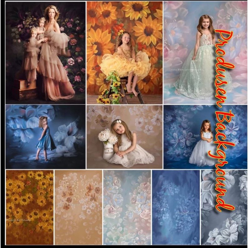Kain Background Abstrak Bunga Foto Studio Fregnant Wedding Newborn Baby