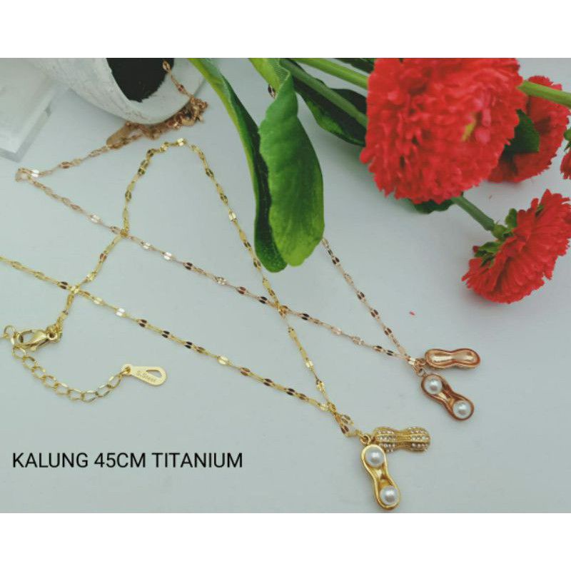 KALUNG KACANG MUTIARA TITANIUM 100%