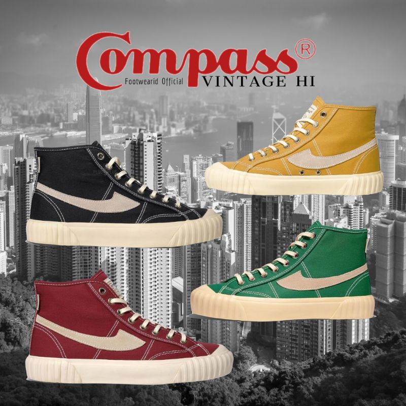 Compass Vintage High Black White BW - Compass Vintage High Green - Compass Vintage High Maroon - Com
