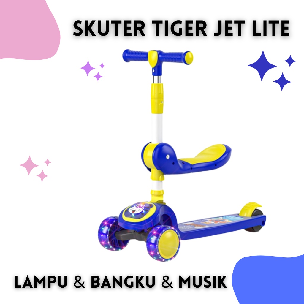 Premium Scooter Anak Skuter Otoped Roda 3 TIGER JET Mainan Anak