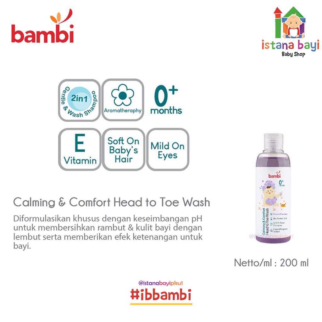 Bambi Calming &amp; Comfort Head To Toe Wash 200ml