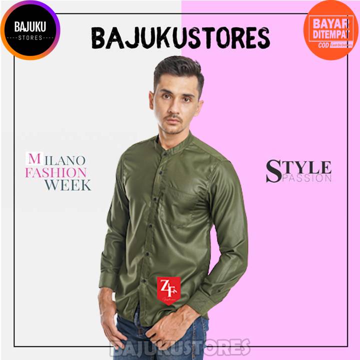 Baju Koko Laki Laki Dewasa Lengan Panjang Murah Putih Polos Dan Warna Bahan Premium Berkualitas Kanc