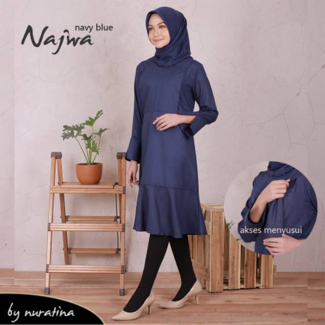 Tunik Menyusui "Najwa" - Navy Blue