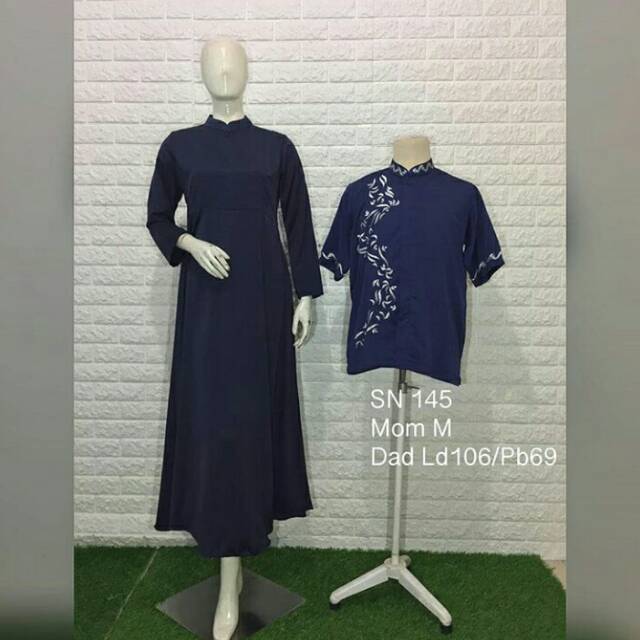 ArRazzaq Set Family Couple Pasangan Bordir Tempel Fashion Muslim Lebaran Satin Bagus 2 Seragam