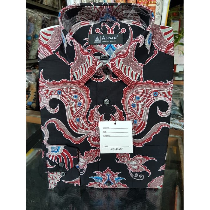 Kemeja Batik Pria Alisan Panjang-Alisan Batik-Lengan Panjang-14.5 Best Quality
