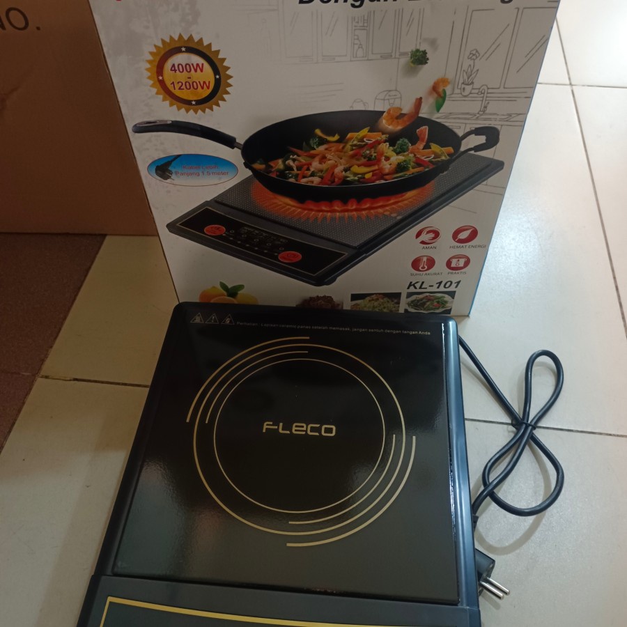 PROMO~Kompor Listrik Induksi Fleco KL-101 | Kompor Induksi Ceramic 5 Mode Suhu Fleco KL-101 | portable induction cooker 400 -1200W | Kompor Induksi Hemat Listrik | | FMS