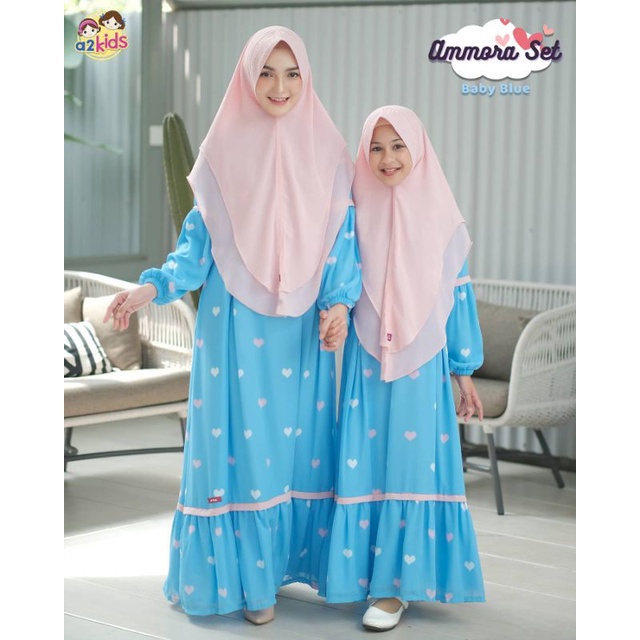 GAMIS COUPLE / CERUTI / BAJU MUSLIM / GAMIS IBU ANAK / AMMORA SET HIJAB