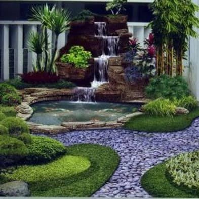 pembuatan taman Eropa / taman minimalis / taman rumput / taman relief