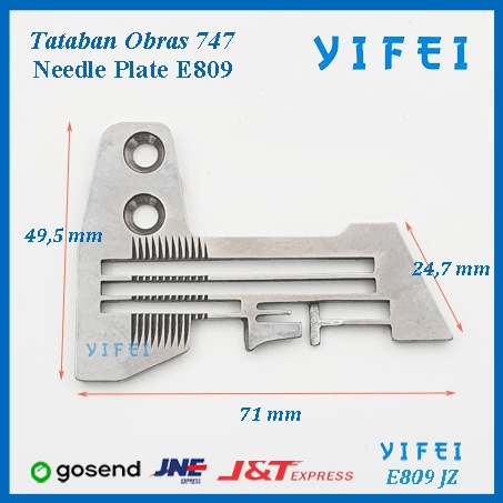 Tataban Mesin Obras Benang empat 747/Needle Plate YIFEI E809