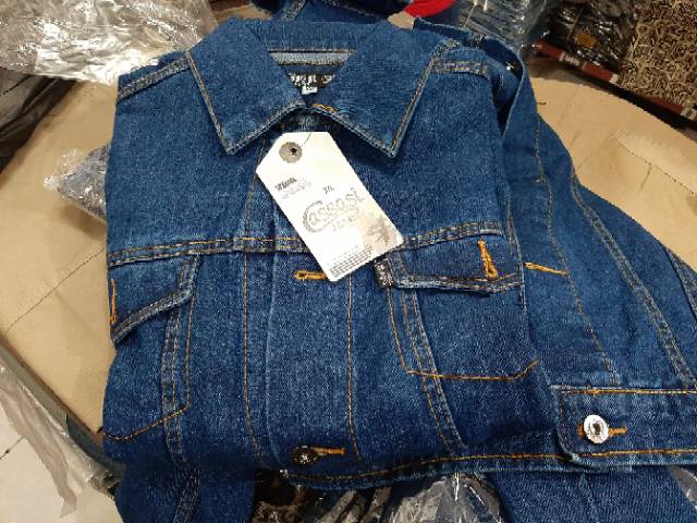 Jaket jeans pria jaket biru light