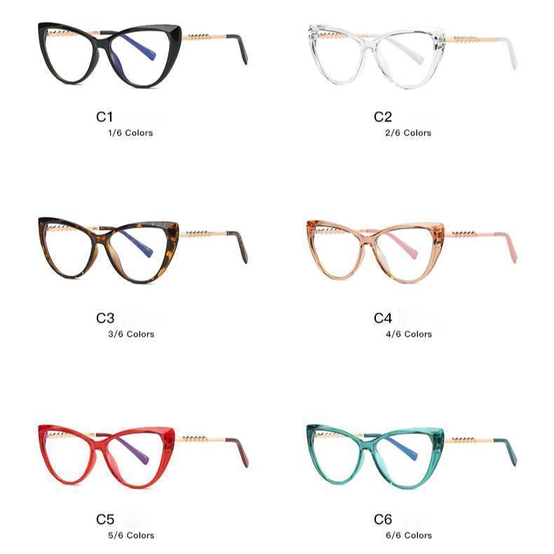 【YUZHU】COD Western Fashion TR90 Bingkai Besar Diamond Crystal Edge Cat Eye Glasses