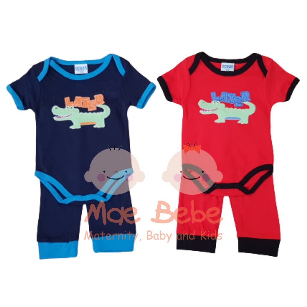 SALE Ocean 2 In 1 Setelan Jumper Pendek Celana Panjang Baju Set Bayi