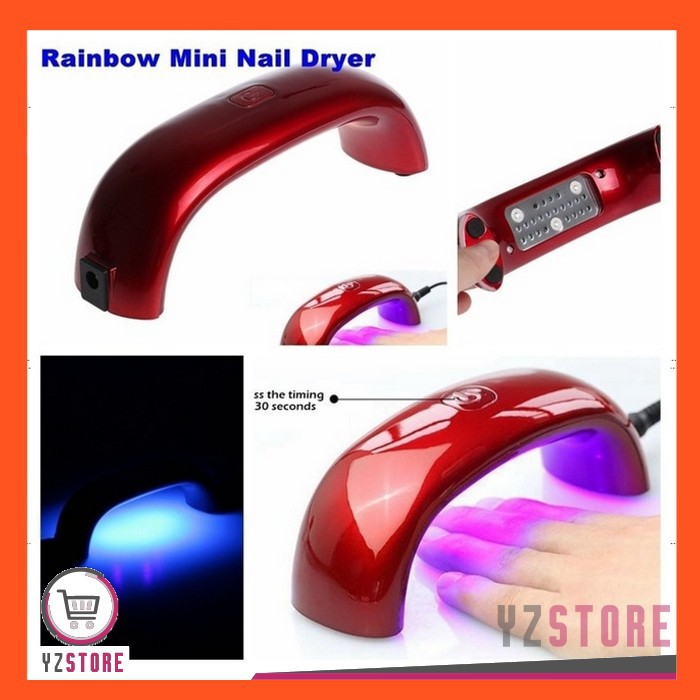 Pengering Kutek Kuku Gel Nail Art Mini Rainbow Lampu UV LED 9W YZ05