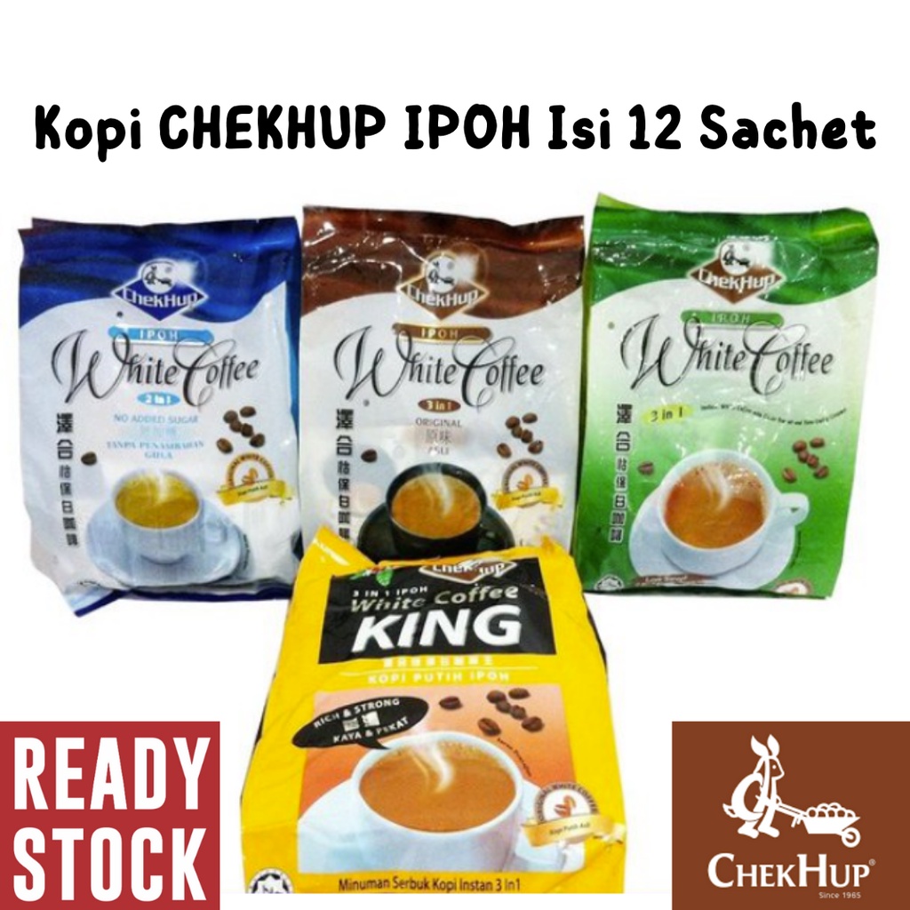 

Kopi Chekhup Ipoh White Coffee / Chek Hup 3in1 2in1 - King - Less Sweet Sugar - No Sugar - Original