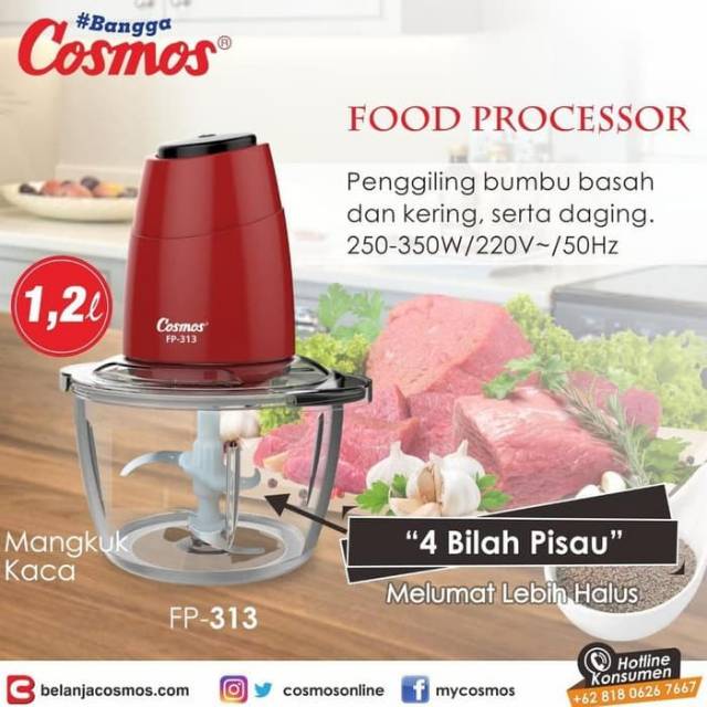 Cosmos Food Processor 1.2 Liter FP - 313