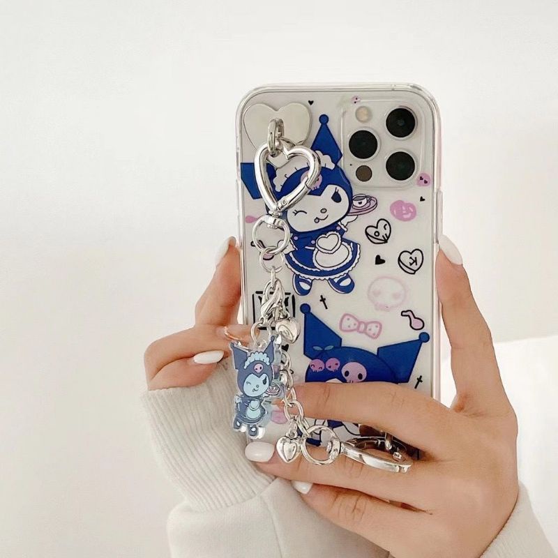 [READY] CASE IPHONE MOTIF KUROMI CHAIN