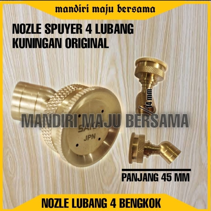 NOZZLE / SPUYER / NOZLE SPRAYER ELEKTRIK / KNAPSAK LUBANG 4 KUNINGAN