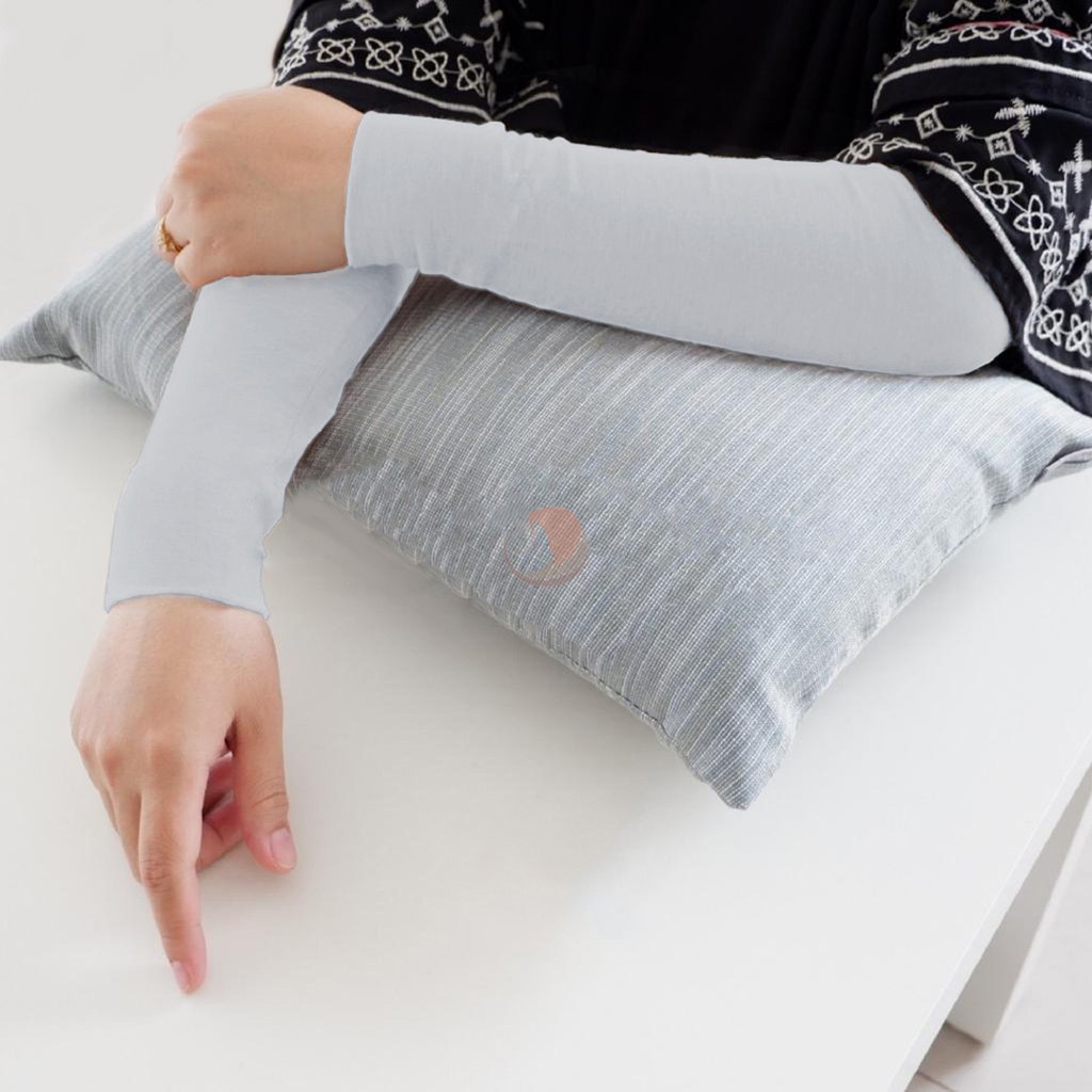 Handsock Manset Tangan Rayon Super Premium Stretch Adem Anti Gerah-Silver