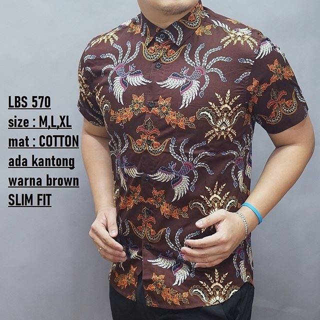 LUIGI BATIK PRIA SLIMFIT LENGAN PENDEK LBS 570