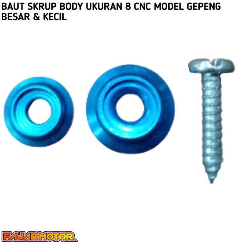 BAUT SKRUP BODY UKURAN 8 CNC BIRU