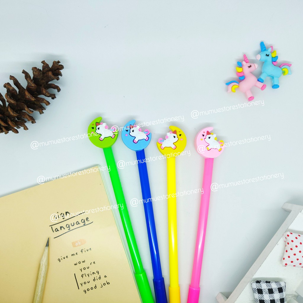 

12pcs pulpen gel PULPEN BERKARAKTER BABY UNICORN /gel pen / Ink gel pen