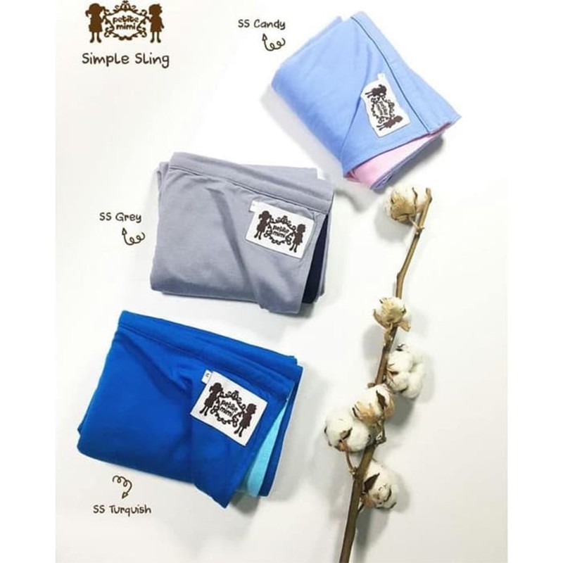 Petite Mimi Reversible Cotton Simple Sling Geos Size L Gendongan Bayi Polos