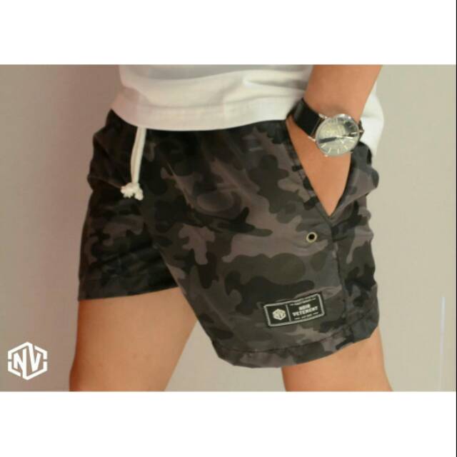 ARMY GELAP - Celana Pendek Celana Santai Noir Vetement