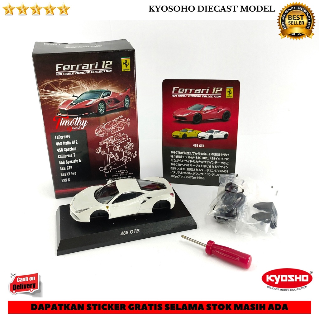 Kyosho Diecast Model Collection Edition Ferrari 488 GTB Putih