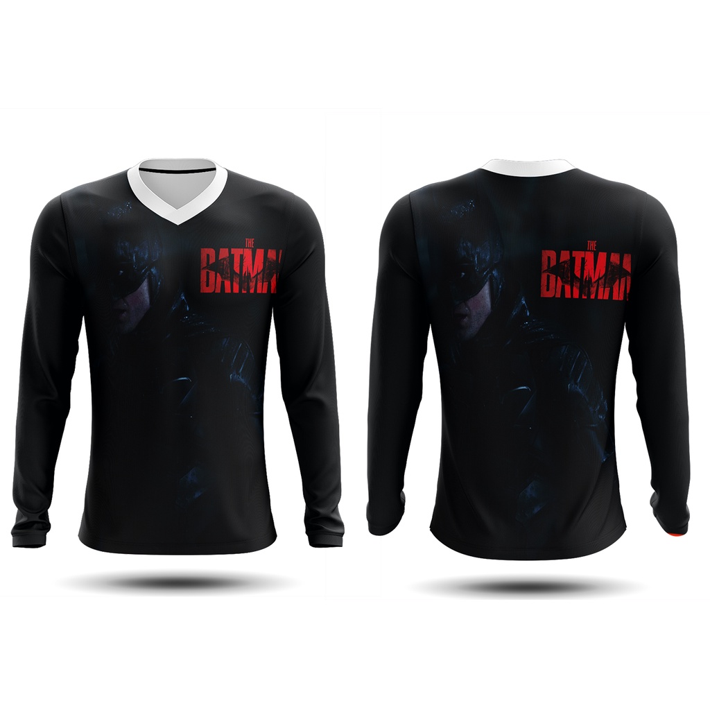 [Riahsop] Kaos The Batman 2022 Panjang | Kaos Pria Motif Batman Kerah V-Neck