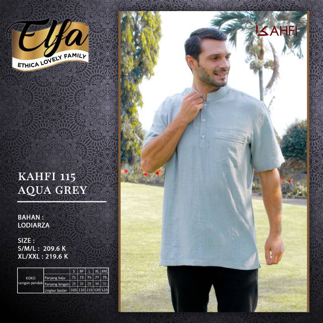 Sarimbit Keluarga Ethica Elfa 135 Aqua Grey Gamis Kagumi 58 158 Koko Anak Set Kahfi 115 Kids 89