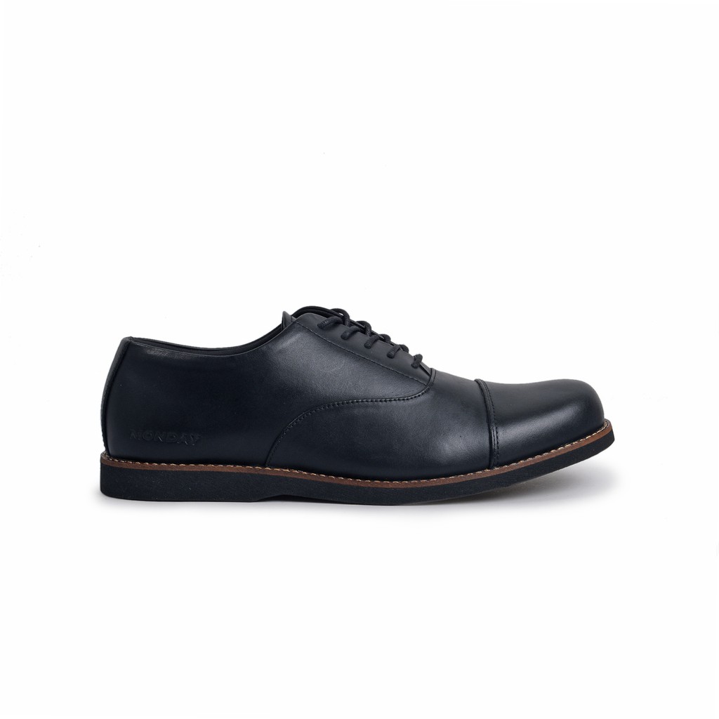 Monday Oxford Full Black Sepatu Pantofel Pria-OXFORD BLACK GL