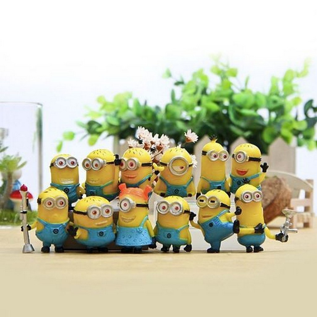 Set Minions Despicable Me 2 Action Figure Mainan Pajangan Hiasan Kue