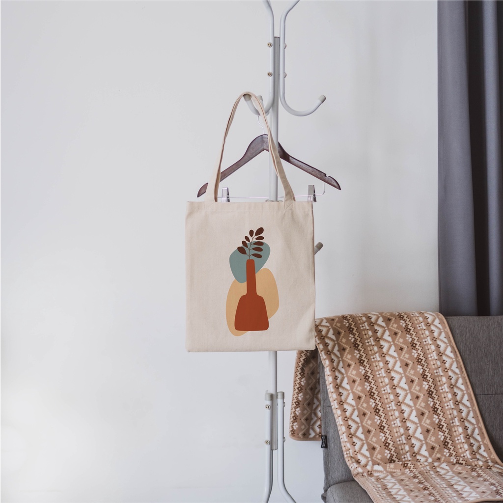 Sevine Tote Bag Kanvas Tas Fashion Totebag Wanita DTF Printing Nordic Aesthetic Series - KPA3