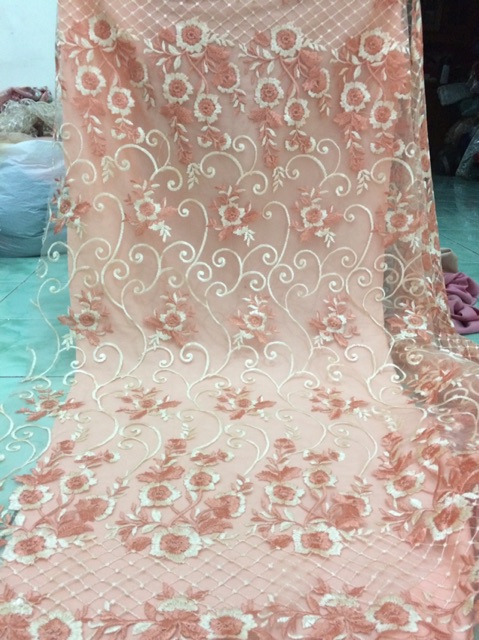 Kain tulle bordir 2tone/grosiran kain kebaya