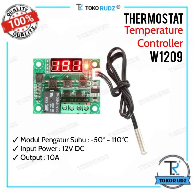 Thermostat Modul Termostat Digital 12V DC Temperature Controller Ukur Suhu W1209