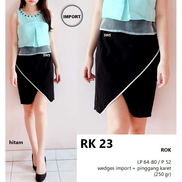 RK23 - ROK MINI WANITA SEPAN POLOS ROK BELAH PINGGIR IMPORT