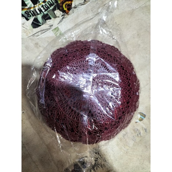 Piring Anyam / Piring Rotan Plastik Motif Bunga