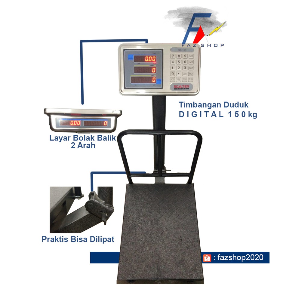 timbangan duduk digital scalter 150kg portable