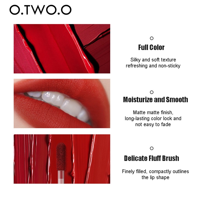 O.TWO.O Matte Lip Gloss Long Lasting Color Non-Stick Liquid Lipstick