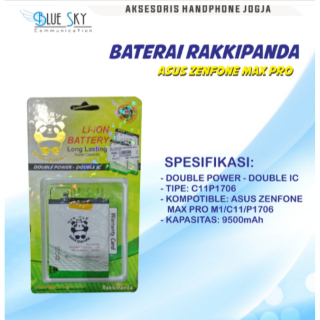 BATERAI RAKKIPANDA ASUS ZENFONE MAX PRO M1 MAX PRO M2 C11P1706 DOUBLE POWER