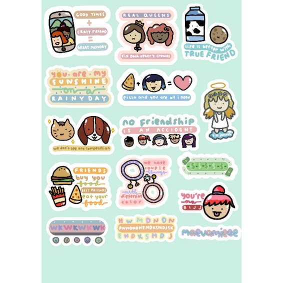 

[15 pcs] STIKER FRIEND THEME LUCU GLOSSY UNTUK HP, LAPTOP, JURNAL DLL