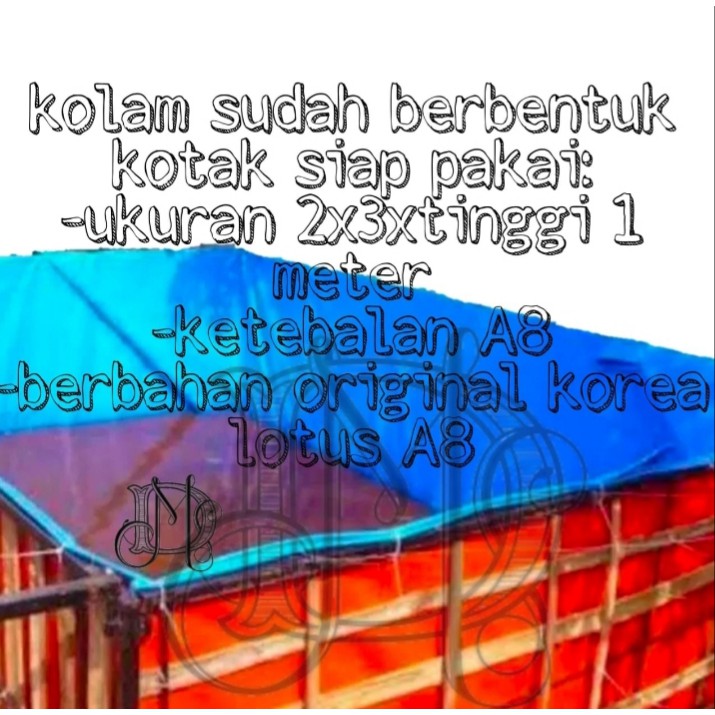 terpal kolam A12 uk 2x3 tinggi 1 meter siap pakai