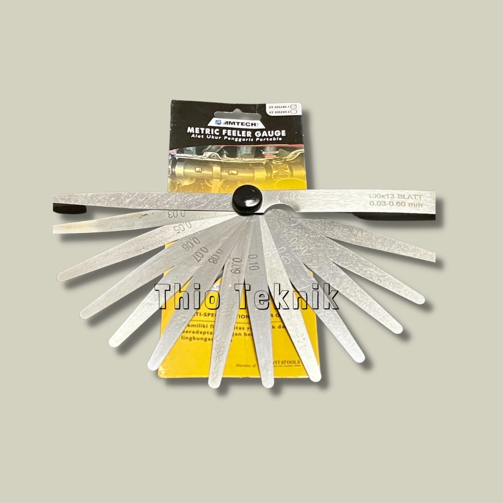 Amtech Metric Feeler Gauge / Alat Ukur Penggaris Portable untuk Motor