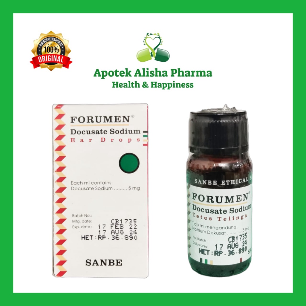 FORUMEN Ear Drops 10 ml - Forumen Tetes Telinga / Forumen Pembersih Kotoran Telinga / Porumen Antiseptik Telinga