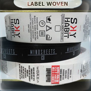 

LABEL DAMASK SATIN WOVEN TAFETA DESAIN SENDIRI HARGA MURAH UNTUK LABEL BAJU TOPI KAOS