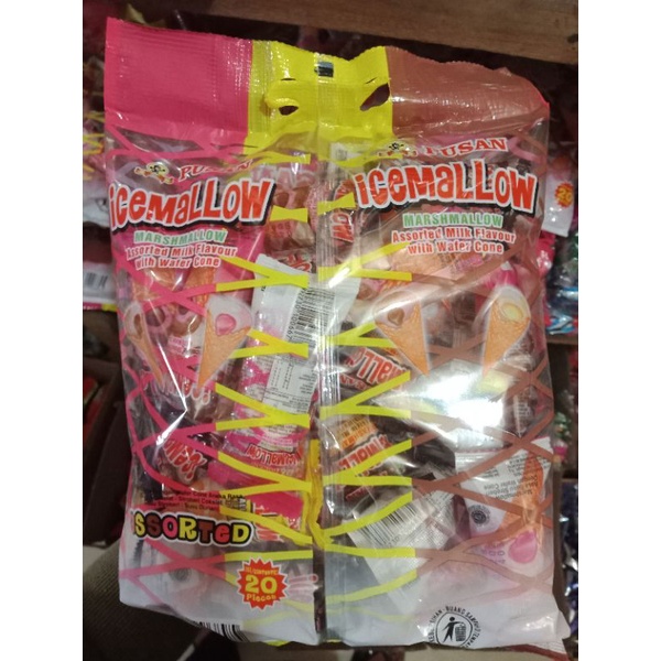 

Ice Mallow Assorted Wafer Berbentuk Ice Cream 20 Pcs