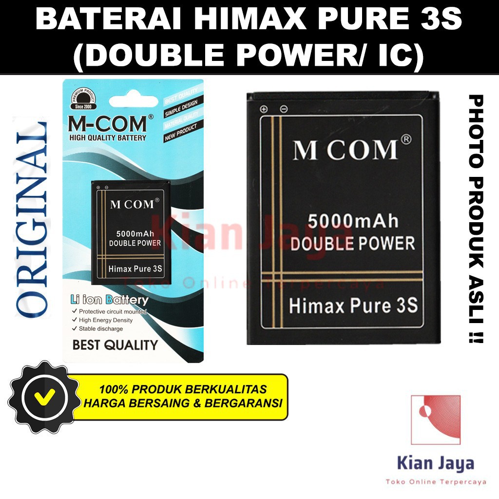 MCOM Baterai Hp Himax Polymer Pure 3S H Classic M20i KLB210N340 Double Power Batre Batrai Battery