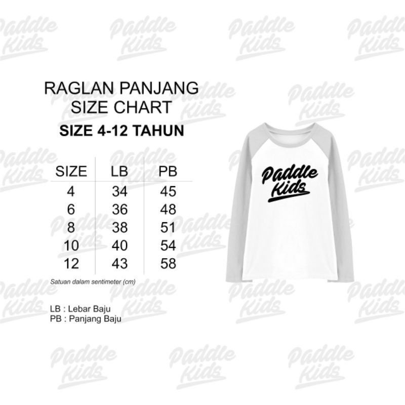 KAOS REGLAN GIRLS PADDLEKIDS / LONG SLEEVE RAGLAN GIRLS / KAOS LENGAN PANJANG ANAK PEREMPUAN 4-12 tahun