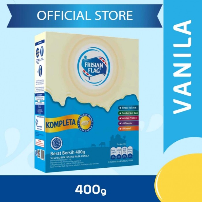 

Frisian Flag Kompleta Susu Bubuk Vanila 400Gr
