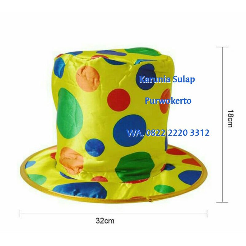 TOPI BADUT PESTA LUCU COSPLAY DEWASA POLKA DOT